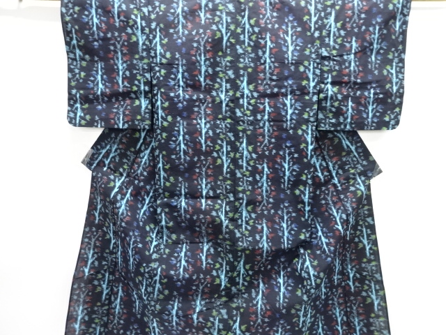 JAPANESE KIMONO / ANTIQUE HITOE KIMONO / COTTON / BINGO KASURI / GROVE